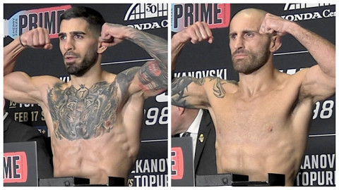 UFC 298 main event weigh-in video: Alexander Volkanovski vs. Ilia Topuria