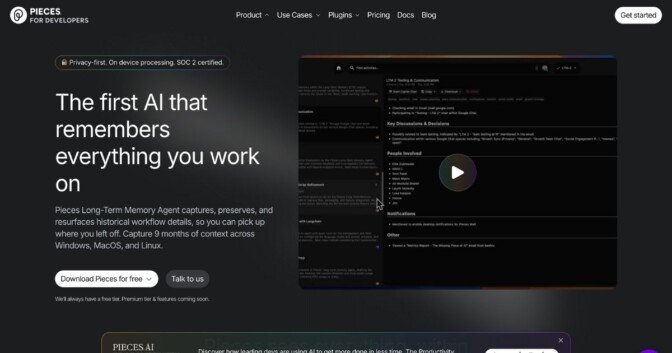 Pieces: AI copilot for productivity – Game Changers
