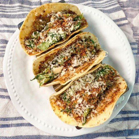 Elise Jesse’s Smash Chicken Caesar Tacos