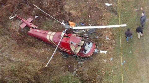 Midair helicopter crash in New Jersey leaves 1 dead and another critically injured