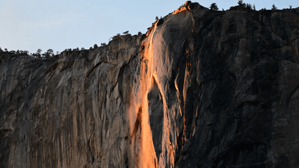 Yosemite’s glowing, golden waterfall is flowing again