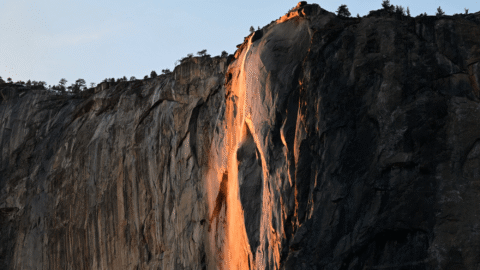 Yosemite’s glowing, golden waterfall is flowing again