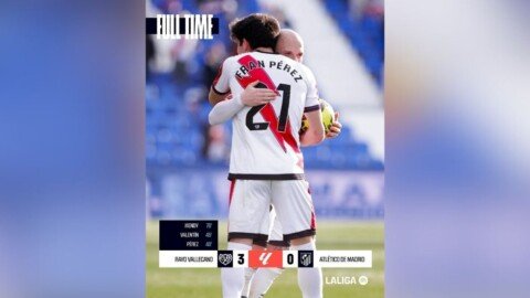 Lookman Benched As Struggling Rayo Vallecano Stun Atletico Madrid 3-0