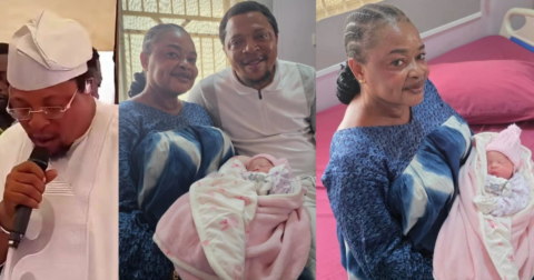 Toyosi Adesanya’s Husband Speaks at Naming Ceremony, Says Wife Survived Four Surgeries and Came Close to Death Before Baby’s Arrival (Video)