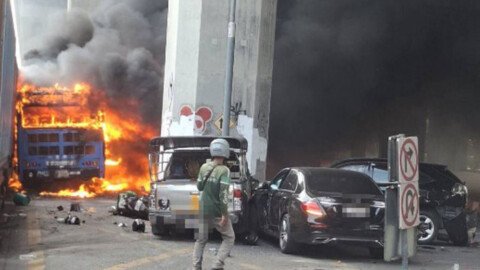 At least 8 dead in Bangkok bus-train collision