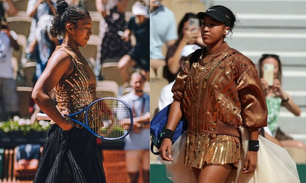 Gold Sequins, Black Tulle & an Ivory Train — Naomi Osaka Is Winning at Roland-Garros 2026