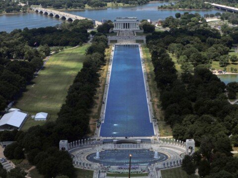 Reflecting Pool liner was cut with a sharp knife or razor, National Park Service says
