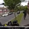 Watch the dramatic moment van driver shouts ‘Get in the back!’ and joins police chase