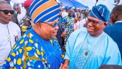 Beyond Politics, Adeleke, Oyebamiji Share Rare Moment At Basiru’s Mother’s Fidau