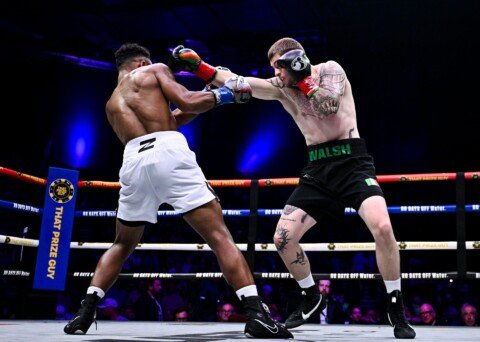 Callum Walsh overcomes knockdown to beat Tyler Denny in front of Dana White as Zuffa Boxing comes to Dublin