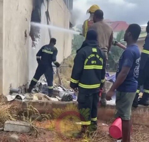 Fire outbreak at warehouse in Kwadaso