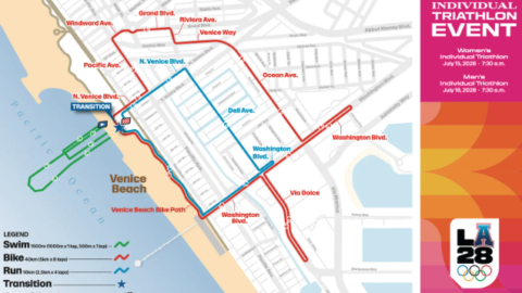 These are the LA 2028 Olympic Triathlon Courses