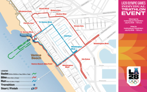 These are the LA 2028 Olympic Triathlon Courses
