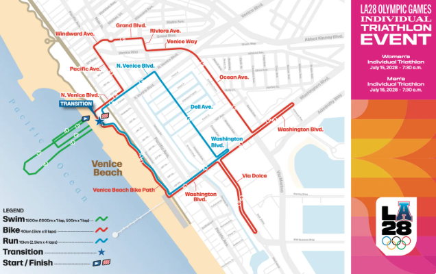 These are the LA 2028 Olympic Triathlon Courses